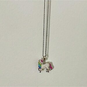 Preciosa Magical Unicorn Sterling Silver Pendant Necklace